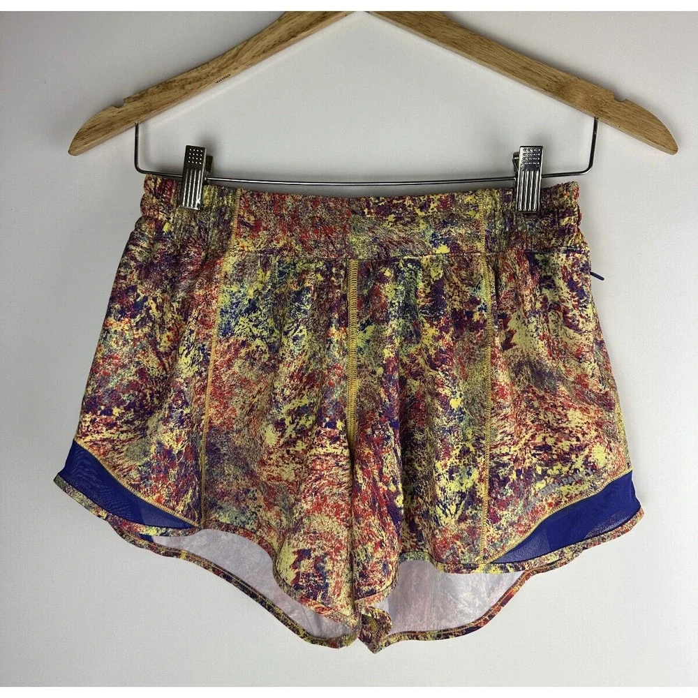🦄 Lululemon SeaWheeze Hotty Hot Short 4" Woodland Sprint Women's Size 8 Tall - Picture 11 of 12